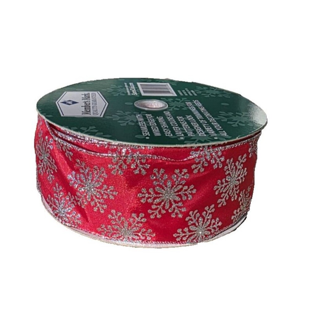 Members Mark 2.5 inch x 50 yards Wired Edge Premium Holiday Ribbon